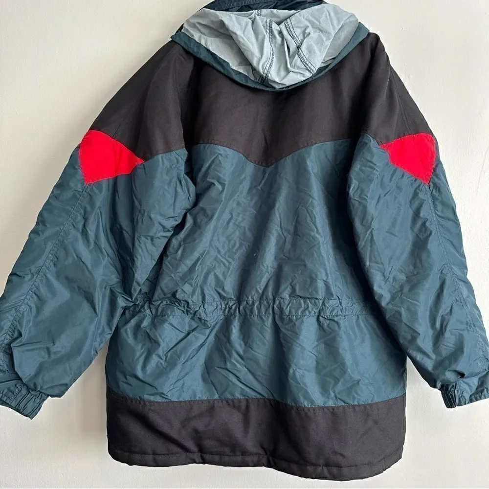 Vintage 70s Columbia Mens Large Puffer Jacket Hiking Coat Green USA Oregon XL